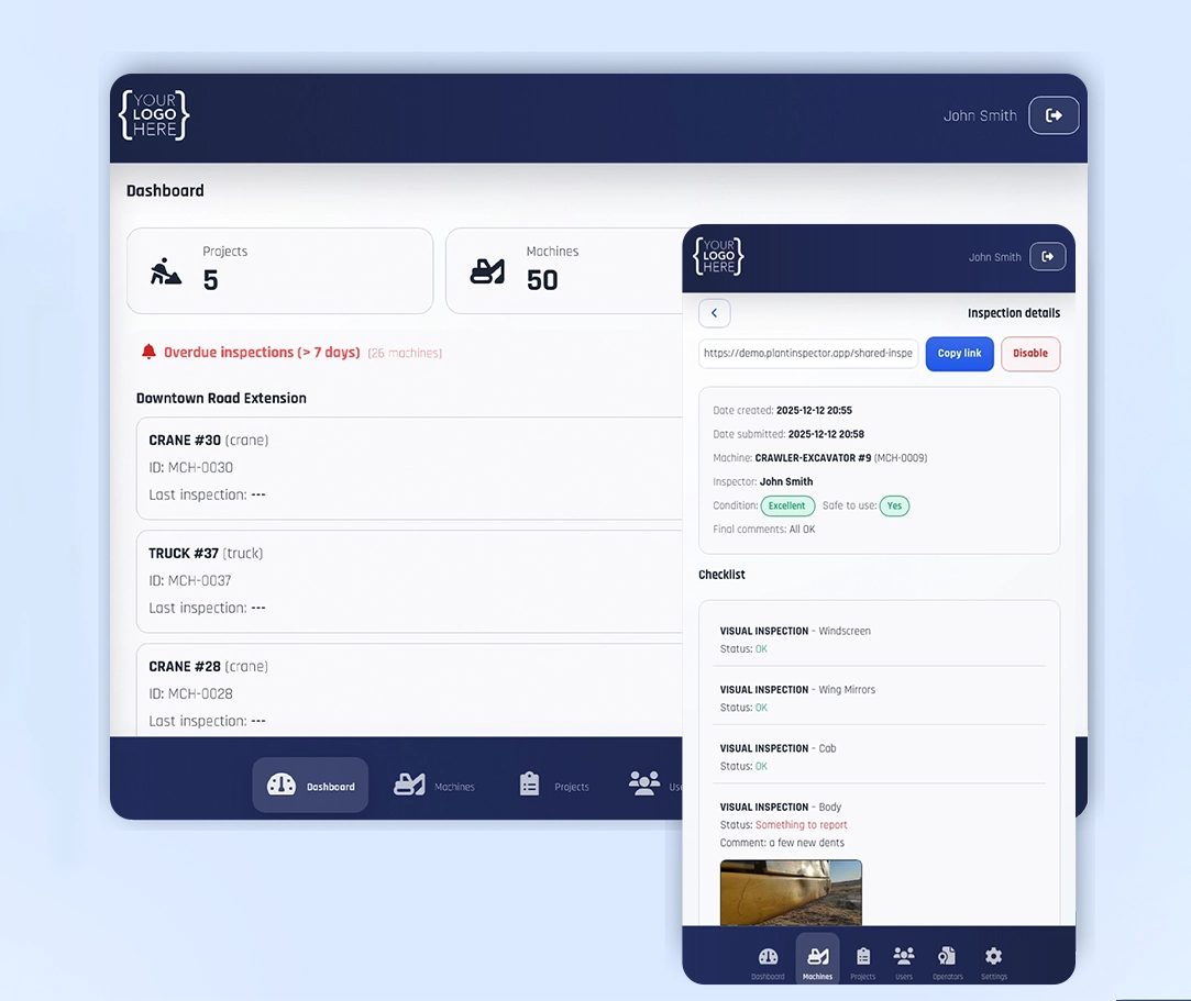 Mockup dashboardu KPI i workflow